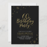 Invitation Or et noir | Modern Chic 60th Birthday Party<br><div class="desc">Fêtons votre journée spéciale avec cette invitation élégante à la fête du 60e anniversaire, en or et en noir. Ce design présente une typographie or chic et des éléments or avec un arrière - plan noir. Vous pouvez customiser le texte et la couleur arrière - plan. Plus d'articles correspondants disponibles...</div>