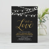 Invitation Or et Noir | Moderne 50e Anniversaire de Mariage (Debout devant)