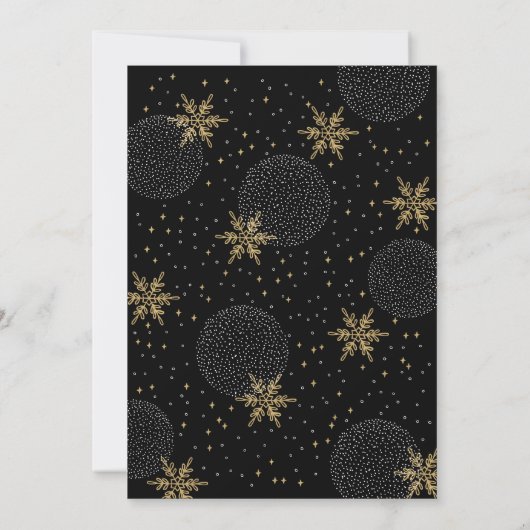 Invitation Or et noir | Soirée de vacances (Dos)