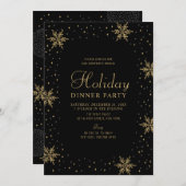Invitation Or et noir | Soirée de vacances (Devant / Derrière)
