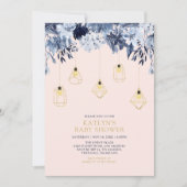 Invitation Or et rose | Baby shower chic Boho (Devant)