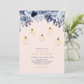 Invitation Or et rose | Baby shower chic Boho (Debout devant)