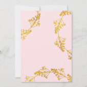 Invitation Or et Rose Tout juste mariés Soirée d'après mariag (Dos)