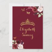 Invitation Or et roses rouges Floral Quinceañera (Dos)