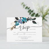 Invitation Or et turquoise, floral dramatique (Debout devant)