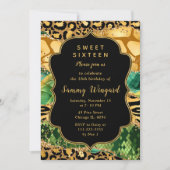Invitation Or et vert Safari Agate Sweet sixteen (Devant)
