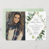 Invitation Or Eucalyptus, quel que soit l'âge de la photo d'a (Devant / Derrière)