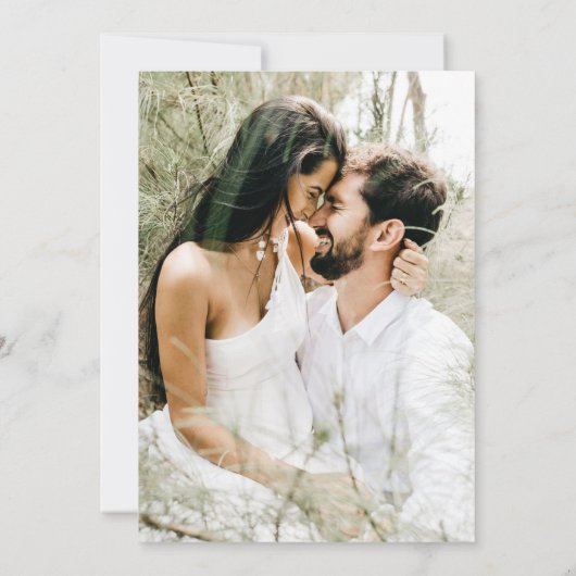 Invitation or eucalyptus verdure Photo Enregistrer la date (Dos)