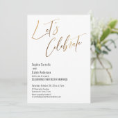 Invitation Or Faisons la Fête Simple Mariage (Debout devant)