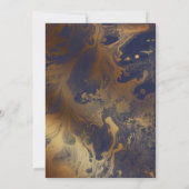 Invitation Or Faux Métallic Marbre Navy Célébrez avec nous (Dos)