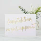 Invitation Or "Félicitations à votre fiançailles" (Debout devant)