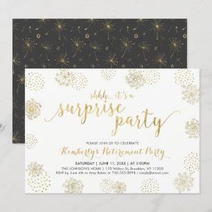 Invitation Or Fête de Retraite Moderne et Élégante de Surpr