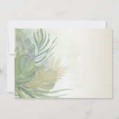 Invitation Or feuilles de palmier Or Tropical Eté  RSVP   (Dos)