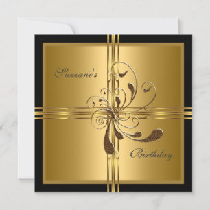 Invitation Or Fleurs Abstrait