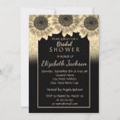 Invitation Or, Fleurs de soleil, Fête des mariées de Parties  (Devant)