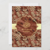 Invitation Or Floral rouille Orange musulman Mariage musulman (Devant)