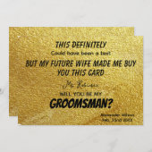 Invitation Or Fous Moderne Personnalisés Garçons d'honneur (Devant / Derrière)