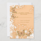 Invitation Or fuschia mariage fiançailles anniversaire (Dos)