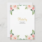 Invitation Or Géométrique ANd Verdure Foliage Boho Baby (Dos)