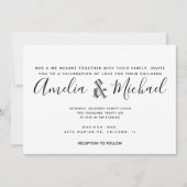 Invitation Or géométrique moderne et noir Mariage simple (Devant)