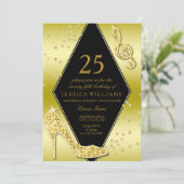 Invitation Or glamour 25e anniversaire (Debout devant)