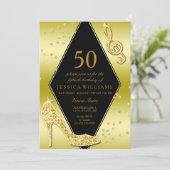 Invitation Or glamour 50e anniversaire (Debout devant)