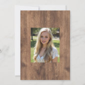 Invitation Or Grad en Bois Fleur Blanche et Eucalyptus Gold R (Dos)