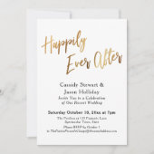 Invitation Or Heureux À Tout Jamais Bokeh Fond Noir Réception (Devant)