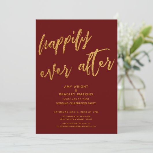 Invitation Or heureux après Mariage de Bourgogne réception de (Debout devant)