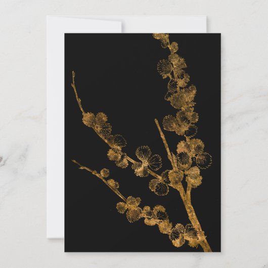 Invitation Or heureux pour toujours avec des botaniques sur f (Dos)