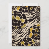 Invitation Or Imprimé Safari Animaux de Zoo Fête Marron (Dos)