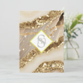 Invitation *~ Or ivoire d'agate AR66 QR + Mariage RSVP (Debout devant)