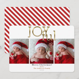 Invitation Or Joyeux Noël Vacances 3 Photos Photo