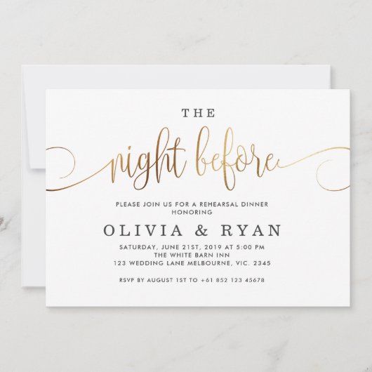 Invitation Or la nuit avant l'invitation (Devant)