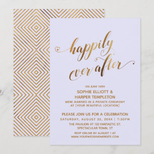 Invitation Or & Lavande Après Mariage Pour Toujours