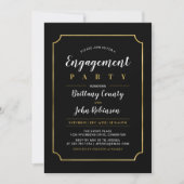 Invitation Or | Mariage Classique Fiançailles Fête (Devant)