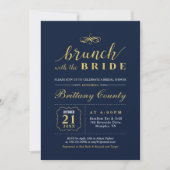 Invitation Or | Mariage Élégant Brunch de Mariée (Devant)