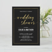 Invitation Or | Mariage Moderne Typographie Simple Shower (Debout devant)