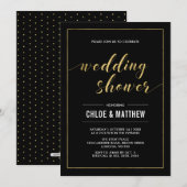 Invitation Or | Mariage Moderne Typographie Simple Shower (Devant / Derrière)