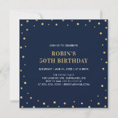 Invitation Or & Marine | 50e Anniversaire Surprise Fête (Dos)