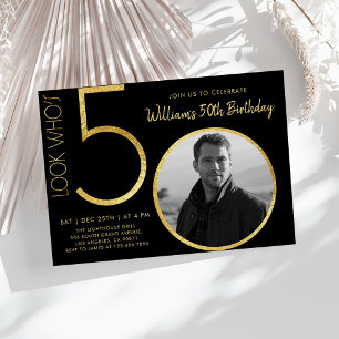 Invitation Or minimaliste moderne Type 50e anniversaire