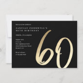 Invitation Or minimaliste moderne Type 60e anniversaire (Devant)