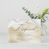 Invitation Or moderne avec facettes perles Mariage reporté (Debout devant)