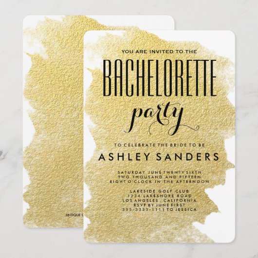 INVITATION OR MODERNE DE FAUX (Devant / Derrière)