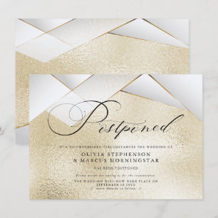 Invitation Or Moderne Doré avec Facettes de Perle Mariage Rep