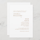 Invitation Or moderne et blanc Aucun parent Mariage de site W (Devant / Derrière)