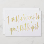 Invitation Or moderne "Je serai toujours votre petite fille" (Devant)