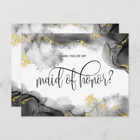 Invitation or moderne serez-vous ma demoiselle d'honneur ? (Devant / Derrière)