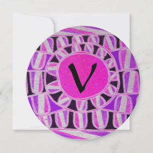 Invitation OR MONOGRAMME SOLAIRE,rose fuchsia vif noir