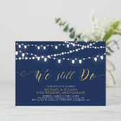 Invitation Or & Navy | Moderne 50e anniversaire de mariage (Debout devant)